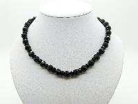 £12.00 - Fabulous and Stylish Black Crystal Glass Bead Faceted Necklace