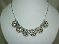 Vintags 30s Ornate Paste Diamante Fancy Round Movable Link Necklace