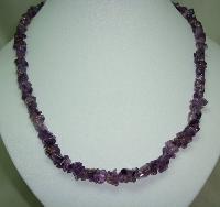 Attractive Real Amethyst Quartz Polished Smooth Chip Bead Necklace