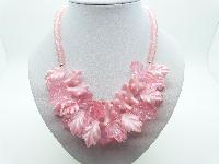 Vintage 60s Stunning Two Tone Pink Lucite Bead Cluster Garland Necklace