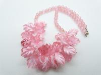 Vintage 60s Stunning Two Tone Pink Lucite Bead Cluster Garland Necklace