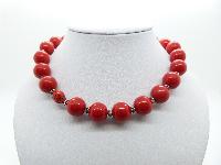 Vintage Redesigned Unique 1950s Red Plastic Bead Ladybird Necklace 46cms
