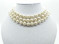 £23.00 - Vintage 80s Heavy Faux Glass Pearl Bead Endless Necklace 120cms Quality!