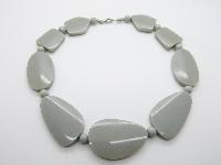 Stylish and Chic Chunky Grey Bead Acrylic Plastic Statement Necklace 