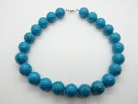 Stunning and Elegant Real Turquoise Chunky Bead Statement Necklace