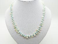 Lovely Mother of Pearl Chip and Glass Turquoise Bead Necklace and Earrings Set
