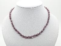 £12.00 - Vintage 30s Style Pretty Purple Glass Faceted Bead Necklace 43cms