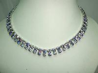 Vintage 50s Fab 2 Row AB Rhinestone Diamante Necklace