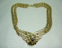 80s Butler & Wilson Liberty Eagle Diamante Chunky Chain Necklace RARE