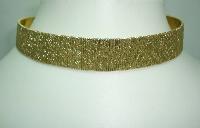 Vintage 70s Signed Grosse Wide Flexible Textured Gold Choker Necklace