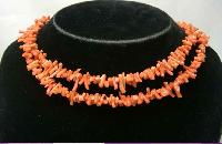 Vintage 30s Art Deco Genuine Red Branch Coral Flapper Necklace WOW
