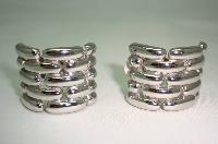 1980s Signed Givenchy Classy Wide Chain Link Clip On Silver Earrings