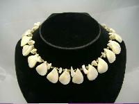 1950s Mother of Pearl Teardrop & Gold Bead Necklace WOW