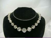 Art Deco Gold Wire Crystal Glass Bead Choker Necklace